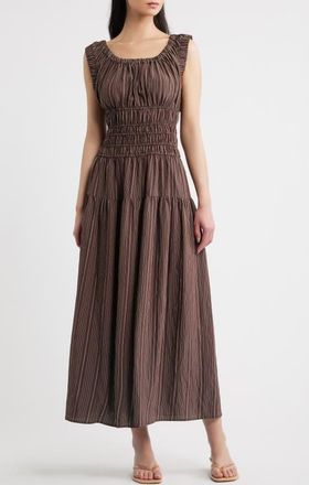 Rails Anastasia Shirred Sleeveless Maxi Dress in Chicory Stripe at Nordstrom, Size Xx-Small