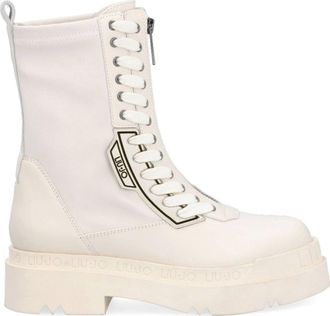 Liu Jo Beige Love 22 Leather Platform Boots