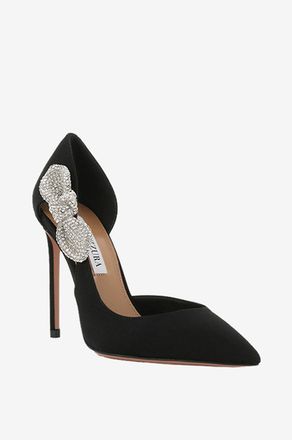 Aquazzura Stoff-Pumps mit Kristallen Very Bow Tie 105
