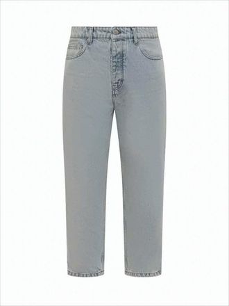 Ami Light Wash Denim Pants With Classic Five-Pocket Design