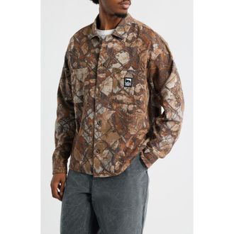 Obey Fence Camo Cotton Twill Overshirt in Fence Camo Multi at Nordstrom, Size X-Large