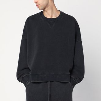 Entire studios Felpa nera slavata in cotone