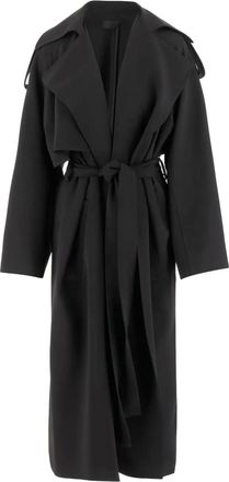 F.it Cappotto a portafoglio con cintura - Nero