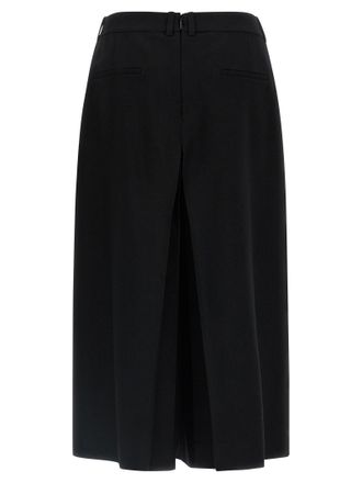 Saint Laurent Wool Midi Skirt - Black