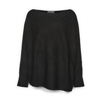 Elena Miro Truien & Vesten, Dames, Zwart, L, Polyester, Viscose Trui met Bootnek