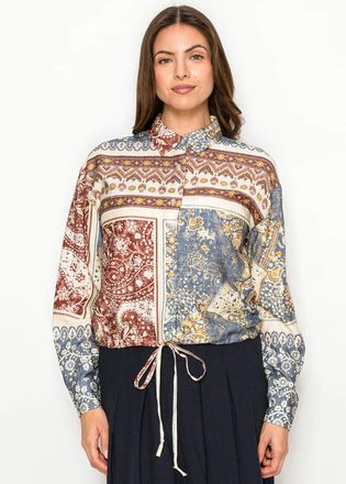 YAL New York Patchwork Pattern Button Shirt