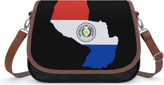 Generic Flag Map of Paraguay Small Womens Crossbody Bags Shoulder Handbag with Adjustable Strap for Travel