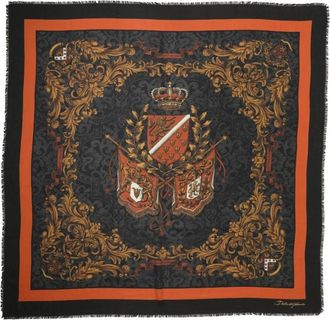 Dolce & Gabbana Crest Print Cashmere Sjaal - Heren - Wintersjaals - Veelkleurig - ONE Size - Accessoires
