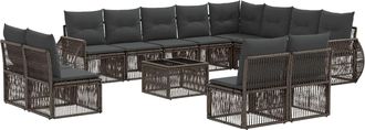 vidaXL Conjunto De Sof&aacute;s De Jard&iacute;n 13 Uds. Gris Y Gris Oscuro Vidaxl
