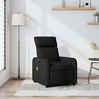 vidaXL Sill&oacute;n Reclinable De Masaje De Tela Negra Vidaxl