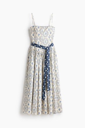 H&M Tr&auml;gerkleid mit Bindeg&uuml;rtel - White