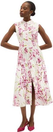 Hobbs London Della Shirt Midi Dress in Ivorymulti at Nordstrom, Size 14