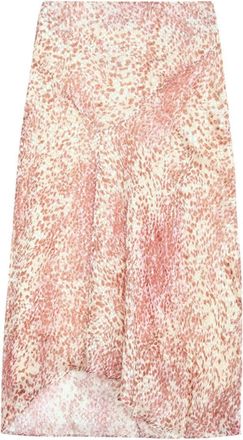 Isabel Marant Ruby Red And White Abstract Lisanne Midi Skirt