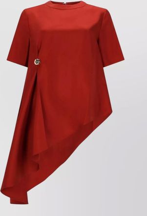 Loulou Studio dress asymmetric hem decorative button design