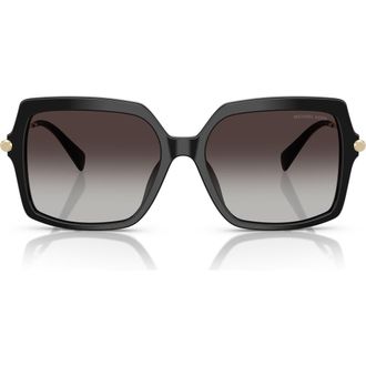 Michael Kors Quogue 57mm Square Sunglasses in Black /Dark Grey Gradient at Nordstrom