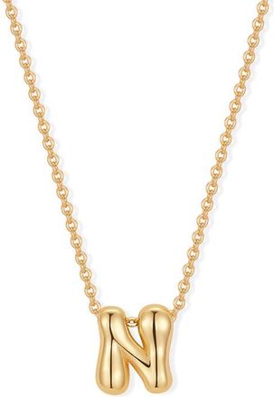 Brook & York Mini Pippa Bubble Initial Pendant Necklace in Gold N at Nordstrom