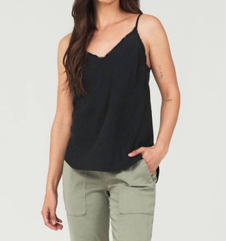 Bella Dahl Frayed Tencel Tank In Vintage Black