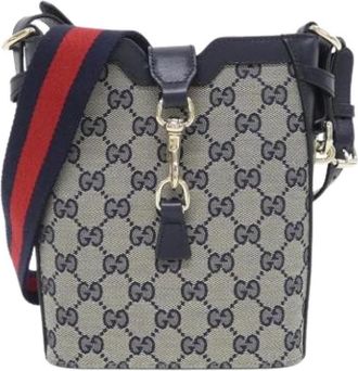 Gucci Pre-owned GG Canvas Shoulder Bag - Dames - Vintage Schoudertas - Blauw - ONE Size - Leer - Vintage
