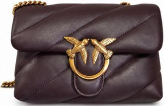 Pinko Love Puff Mini - Dames - Schoudertassen - Bruin - ONE Size - Leer - Tassen