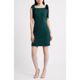 Vince Camuto Velvet Bow Stretch Crepe Dress in Green at Nordstrom Rack, Size 10