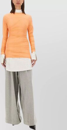 Dries Van Noten checkered high neck long sleeve top