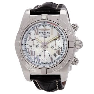 Breitling Pre-owned Breitling Chronomat 44 Chronograph Automatic Chronometer Mother of Pearl Dial Mens Watch AB011012-A691SS