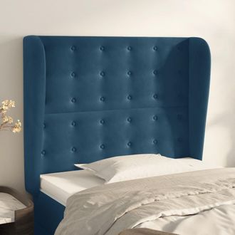 vidaXL Cabecero Con Orejas De Terciopelo Azul Oscuro 93x23x118/128 Cm Vidaxl