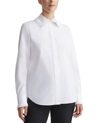 Lafayette 148 New York Pleated Collar Shirt