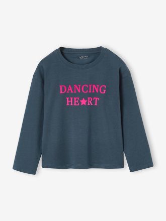 Vertbaudet M&auml;dchen Langarmshirt mit Schriftzug tinte
