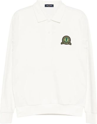 Fred Perry logo-embroidered polo shirt - White