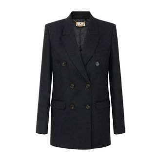 Elisabetta Franchi Dames, Jassen, Zwart, Maat: 2XL Wol