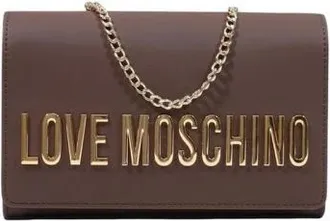 Love Moschino Borsa a spalla con tracolla a catena e logo - - Accessories - Donna - Marrone - ONE SIZE