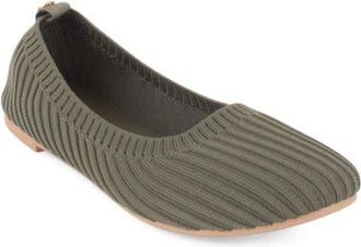 Elie Tahari Clementia Knit Ballet Flat in Olive at Nordstrom, Size 7.5
