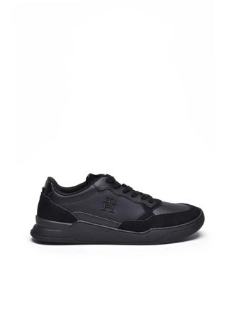 Tommy Hilfiger Black Leather Cupsole Sneakers