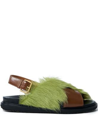 Marni calf-hair sandals - Green
