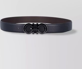 Ferragamo adjustable double buckle reversible leather belt