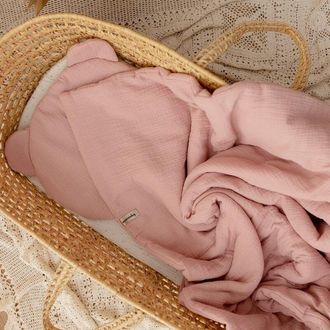 OEM Juego De Cama Preescolar De Muselina, 100 X 130 Cm Rosa Empolvado