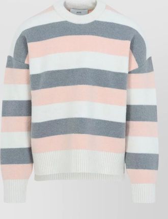 Ami striped crew neck sweater long sleeves