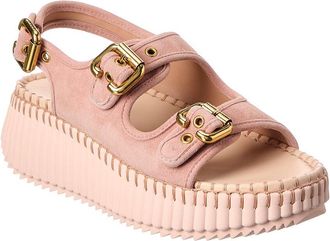 Chlo&eacute; Nama Suede Wedge Sandal