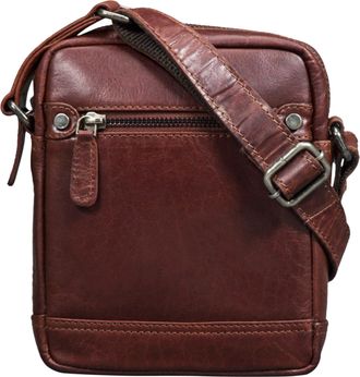 STILORD Pepe Mens Leather Cross Body Bag Small Vintage Shoulder Bag with Strap and Zipper Messenger Bag fits 7 Inch Tablet in Genuine Leather, Colour:Vegetabl