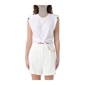 Elisabetta Franchi Katoenen Cropped Top - Dames - Tops - Wit - Maat: L Katoen