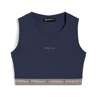 Freddy Top sportivo in heavy jersey stretch con elastico logato