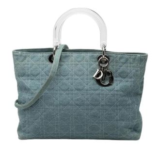 Dior Pre-owned Lady Satchel - Dames - Vintage Handtas - Blauw - ONE Size - Denim - Vintage
