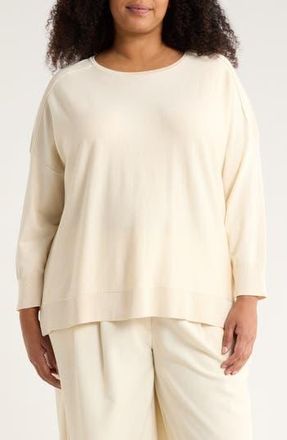 Adrianna Papell Boatneck Drop Shoulder Tunic in Cream at Nordstrom Rack, Size 2X