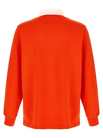 J.W.Anderson Super Speed Embroidered Cotton Jersey Polo Shirt - Orange