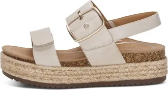Aetrex Womens Vania Platform Sandals In Cream