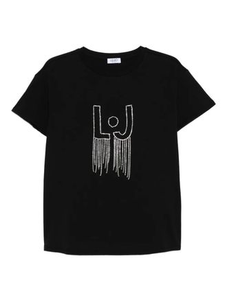 Liu Jo embellished-logo T-shirt - Black