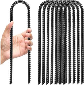 OEM Estacas De Acero Galvanizado De 30 Cm Para Tienda De Campa&ntilde;a: Estacas Resistentes En Forma De U Con Ganchos Para Camping, Columpios, Toldos Y Camas El