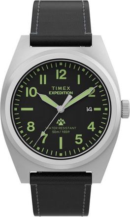 Timex Expedition Capstone Silicone Strap Watch, 41mm in Silver-Tone/Black at Nordstrom