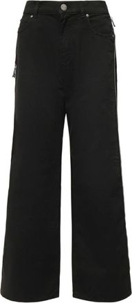 Pinko Pinko, Jeans, Dames, Zwart, W30, Denim, Zwarte Denim Wide Leg Jeans